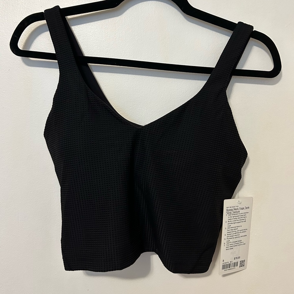 Lululemon BNWT Scoop Neck Yoga Tank *Grid Texture